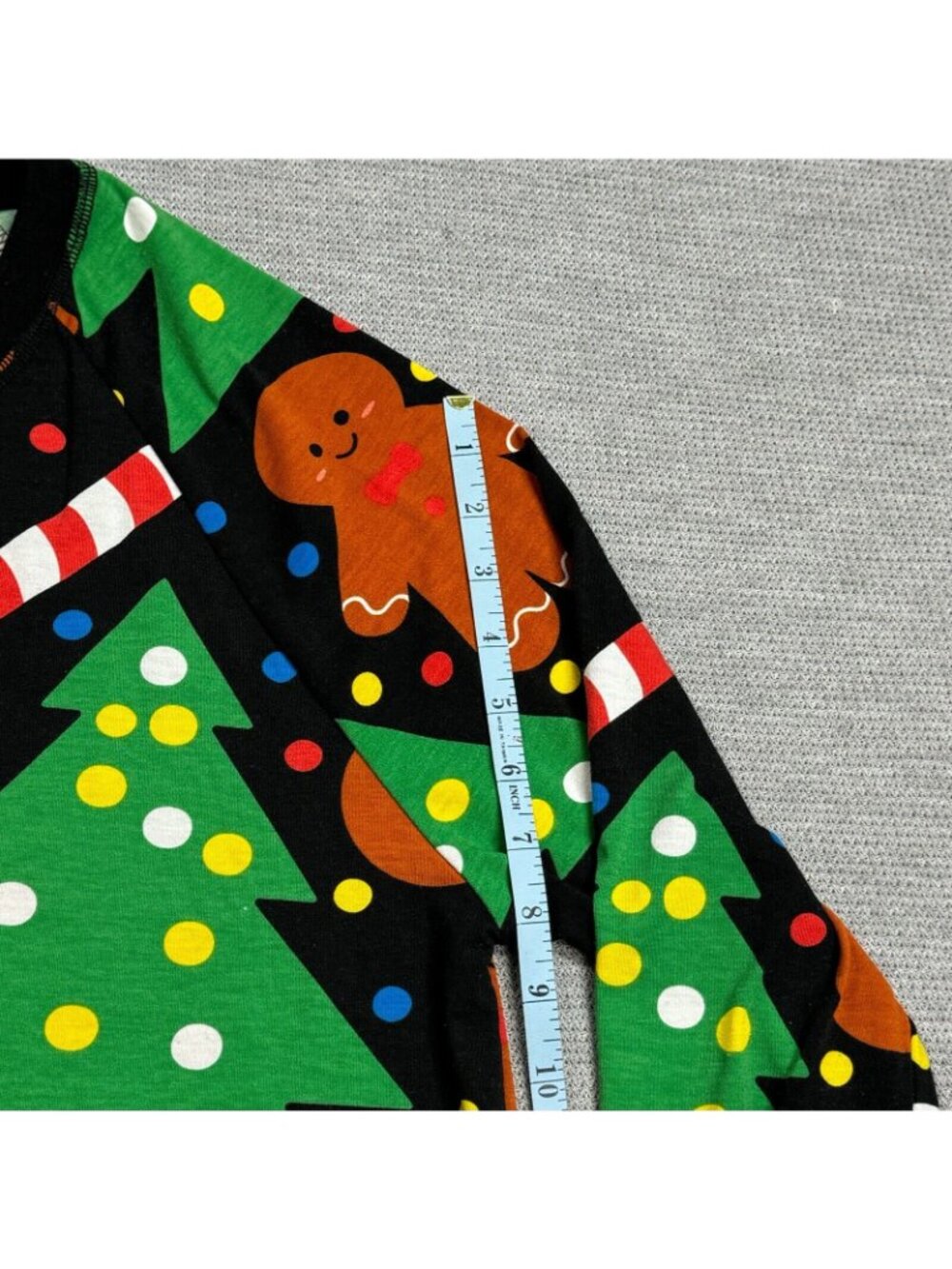 LuLaRoe Tunic Shirt Womens Size XS Black Christmas Theme Long Sleeve Henley Neck - Picture 12 of 16